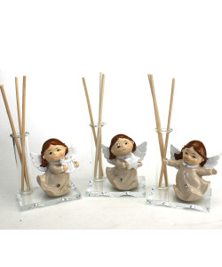 Profumatore in vetro e Resina Angelo Angioletto Puttino Cuore Nozze Battesimo Comunione Diffusore Profumo Ambienti