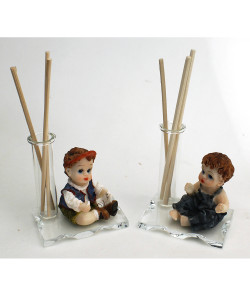 Profumatore in vetro e Resina Bimbo Bambino Maschietto Battesimo Comunione Diffusore Profumo Ambienti