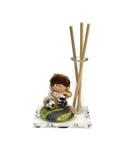 Profumatore in vetro e Resina Calcio Calciatore Partita Football Nascita Comunione Battesimo Diffusore Profumo Ambienti