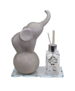 Profumatore in vetro Elefante Elefantino su Palla Porcellana Quadrifoglio 40 Anniversario Nozze D'oro Quarantesimo Compleanno Diffusore