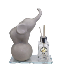 Profumatore in vetro Elefante Elefantino su Palla Porcellana Quadrifoglio Fedi Nuziali Nozze Matrimonio Anniversario Diffusore Profumo Ambienti