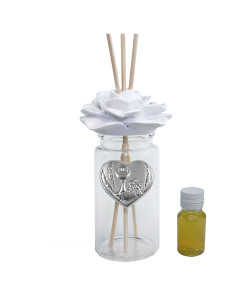 Profumatore in Vetro Fiore e Icona Cuore Calice della Prima Comunione Diffusore Ambienti