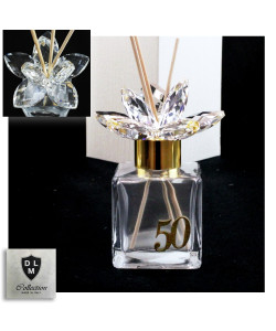 Profumatore in Vetro Fiore in Cristallo 50 Anniversario D'Oro Cinquantesimo per Ambienti Profumo