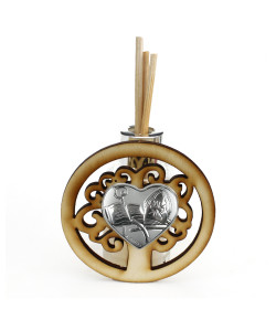 Profumatore in Vetro Legno Albero della Vita con Cuore Santa Cresima Diffusore per Ambienti Profumo