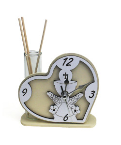 Profumatore Orologio Cuore con Calice della Prima Comunione in legno Diffusore Profumo