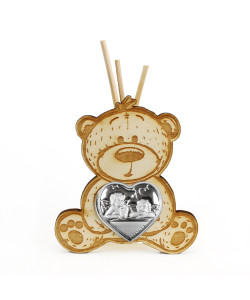 Profumatore Orso Orsetto in Legno con Cuore Coppia Angeli Angioletti Puttini Matrimonio Anniversario Comunione Diffusore Profumo