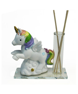 Profumatore Portafiori in vetro con Unicorno Arcobaleno Stelle Nuvola in Resina Matrimonio Battesimo Comunione Diffusore Ambienti