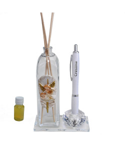 Profumatore PortaPenne in Cristallo Angelo Angioletto Cresima Penna Diffusore Profumo