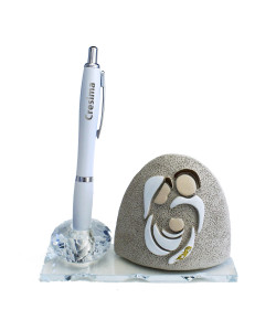 Profumatore PortaPenne in Cristallo Sacra Famiglia Santa Cresima Penna Diffusore Profumo