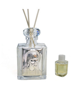 Profumatore Rettangolare in Cristallo con Icona Gesù Cristo Nozze Comunione Diffusore per Ambienti Profumo