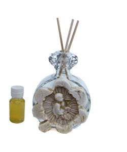 Profumatore Tondo in Vetro con Icona Bimbo Calice Comunione Grappolo d'uva Vite Prima Comunione