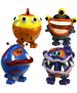 Salvadanaio in Ceramica  Animaletti Monster Mostri Mostriciattoli per Bambino Bimbo Bebè Neonato Compleanno Nascita Battesimo Portamonete