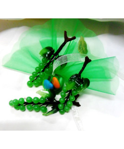 Grappolo d'uva in vetro stile murano - kit 3 pezzi