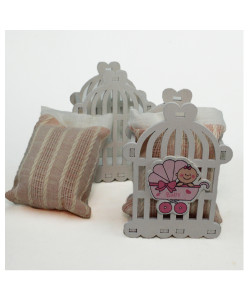 Scatola Sacchetto Sacchettino Portaconfetti Culla Culletta con Carrozzina Rosa per Bambina Bimba Bebè Neonato Compleanno Nascita Battesimo Segnaposto