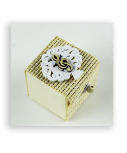 Scatolina Scatola Portaconfetti in Bambu Albero della Vita Chiave di Violino Sol Musica Bambù Confettata Segnaposto