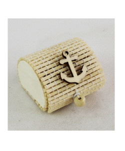 Scatolina Scatola Portaconfetti in Bambu Ancora Marinaio Mare  Bambù Confettata Segnaposto