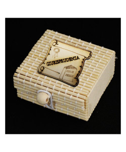 Scatolina per confetti in bambù con Pergamena Laurea in Giurisprudenza Avvocato Confettata Segnaposto