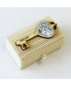 Scatolina per confetti in bambu Chiave Portafortuna Albero della Vita