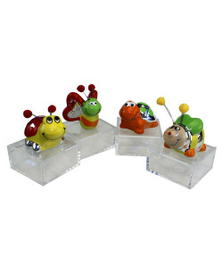 Scatolina Scatola in Plastica con Animali Animaletti in Resina Battesimo Comunione Compleanno Segnaposto Confettata