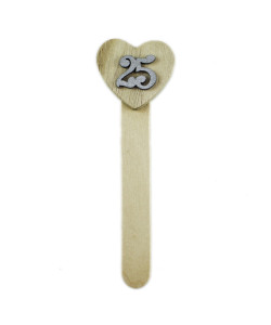 Segnalibro Cuore in Legno Nozze 25 Anniversario Segnaposto Pensierino Confettata