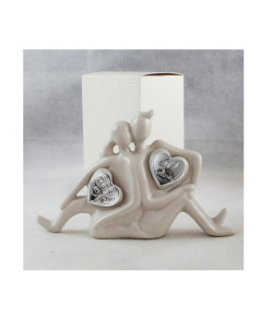 Statuina in ceramica Coppia Sposi 50 Anniversario Albero della Vita Cuore Icona Amore