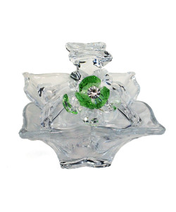 Svuotatasche Scatola Portagioie Centrotavola in vetro con Fiore in Cristallo  