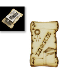 Temperamatite Temperino Pergamena in legno Laurea in Lingue e letterature straniere Confettata