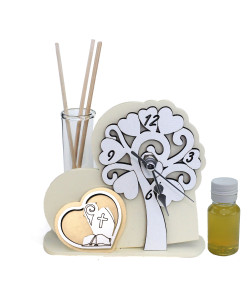 Profumatore Orologio Cuore in legno Albero della Vita per CresimaDiffusore Profumo