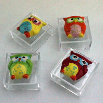 Scatoline in plexiglas con Gufetto portafortuna