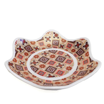 Bomboniera Piatto in Porcellana Decorata Stile Orientale Bore More, Svuotatasche , Centrotavola, per Matrimonio, Battesimo, Anniversario, Comunione, Cresima diamatro 21cm altezza 5cm