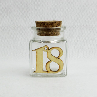 Barattolo in Vetro per 18 Diciottesimo Compleanno Porta Confetti Spezie