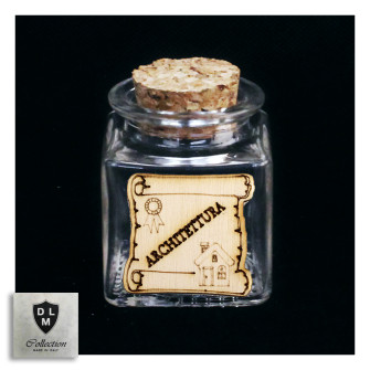 Barattolo in vetro Pergamena in legno Laurea in Architettura Architetto Confettata Portaconfetti DIY