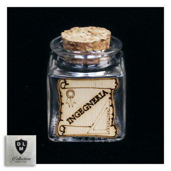 Barattolo in vetro Pergamena in legno Laurea in Ingegneria Ingegnere Confettata Portaconfetti DIY