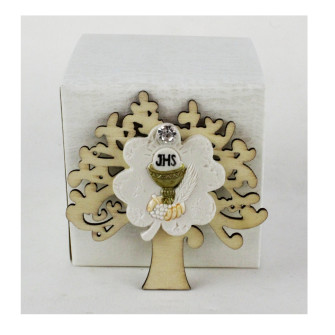 Calamita Albero della Vita Calice Comunione Quadrifoglio in resina Confettata Segnaposto