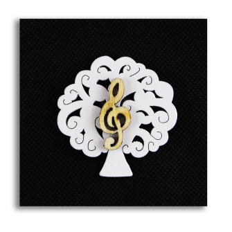 Calamita Albero della Vita con Chiave di Violino Sol Musica Confettata Segnaposto