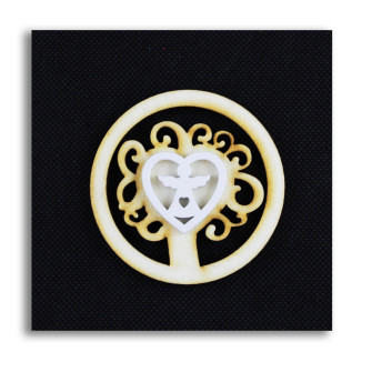 Calamita Albero della Vita in legno Bianco con Angelo Angioletto Cuore Confettata Segnaposto