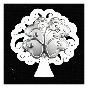Calamita Magnete Albero della Vita in legno Quadrifoglio Portafortuna Segnaposto Pensierino Confettata