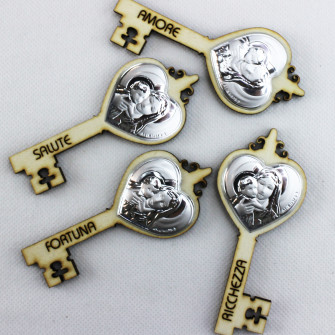 Calamita Magnete Chiave Portafortuna Madonna con Bambino