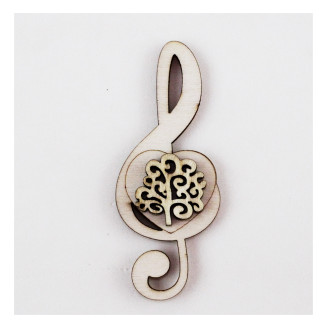 Calamita Magnete Cuore Chiave di Sol Violino Albero della Vita in legno Musica Segnaposto