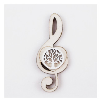 Calamita Magnete Cuore Chiave di Sol Violino Albero della Vita Tondo in legno Musica Segnaposto