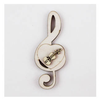 Calamita Magnete Cuore Chiave di Sol Violino in legno Musica Segnaposto
