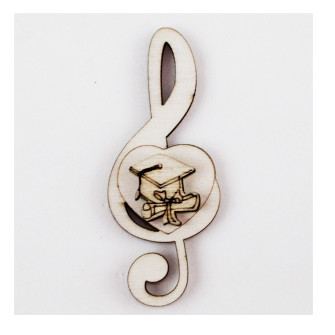 Calamita Magnete Cuore Chiave di Sol Violino Laurea Cappello Tocco Pergamena in legno Musica Segnaposto
