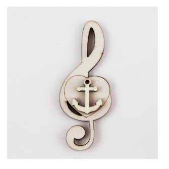 Calamita Magnete Cuore Chiave di Sol Violino Musica Ancora Marinaio Mare in legno Segnaposto