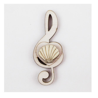 Calamita Magnete Cuore Chiave di Sol Violino Musica Conchiglia Capasanta Cammino di Santiago Mare in legno Segnaposto