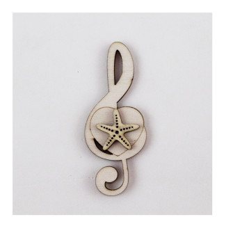 Calamita Magnete Cuore Chiave di Sol Violino Stella Marina Mare in legno Musica Segnaposto