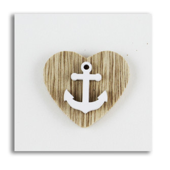 Calamita Magnete Cuore in legno Ancora Mare Confettata Segnaposto