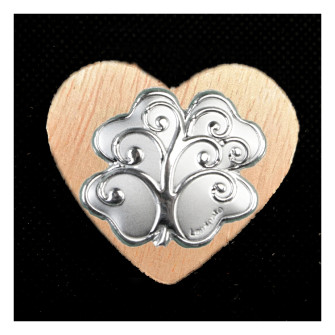 Calamita Magnete Cuore in legno Quadrifoglio Portafortuna Albero della Vita Segnaposto Pensierino Confettata