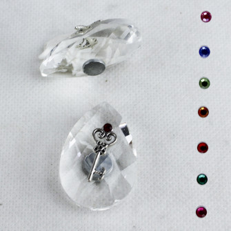 Calamita Magnete in Cristallo con Chiave Cuore Portafortuna Confettata Segnaposto