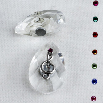 Calamita Magnete in Cristallo con Chiave di Violino Sol Musica Confettata Segnaposto