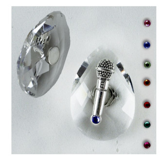 Calamita Magnete in Cristallo con Microfono Musica Cantante Confettata Segnaposto